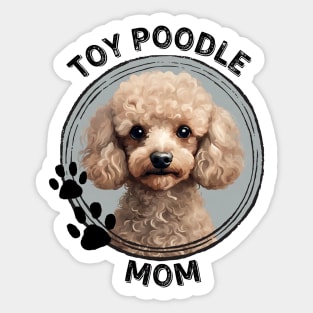 Toy Poodle Dog Mom Dog Breed Portrait Sticker